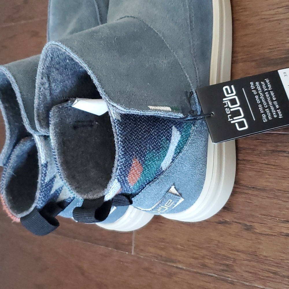 RARE HEY DUDE MEL  SUEDE ORION BLUE - Picture 6 of 9